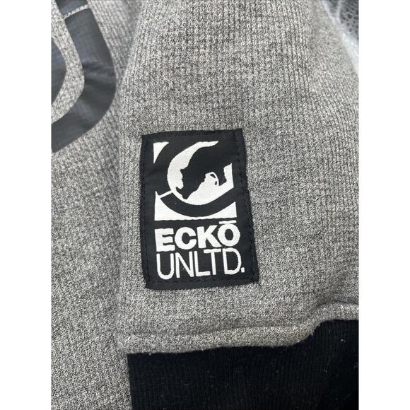 Ecko Unlimited Grey Zippered Hoodie/ Black Logo, Sherpa Lined, Soft, Size 3XL - Picture 5 of 13